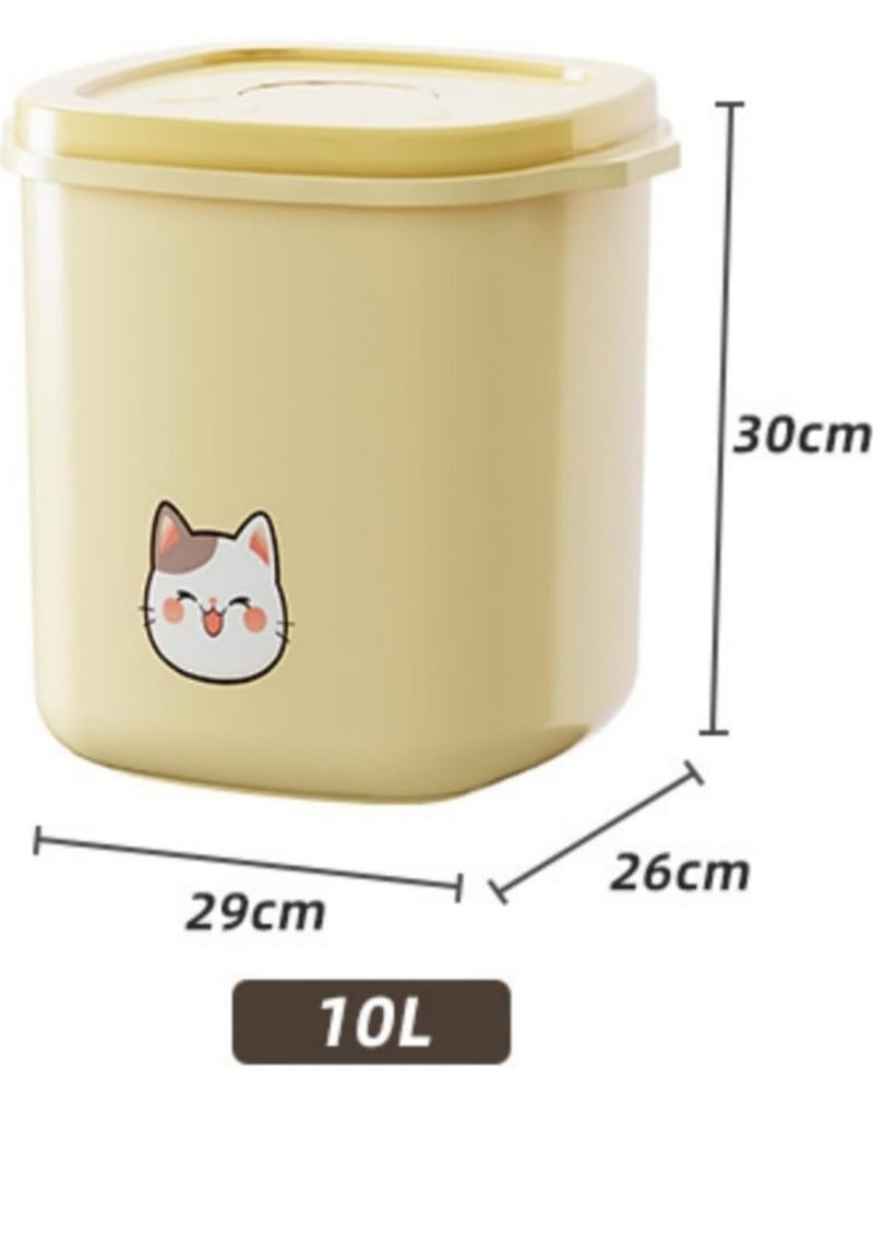 بيوينتي حاوية تخزين طعام القطط/الكلاب اللطيفة، سعة 10 لترات، بغطاء محكم، صندوق تخزين طعام الحيوانات الأليفة - Image 2